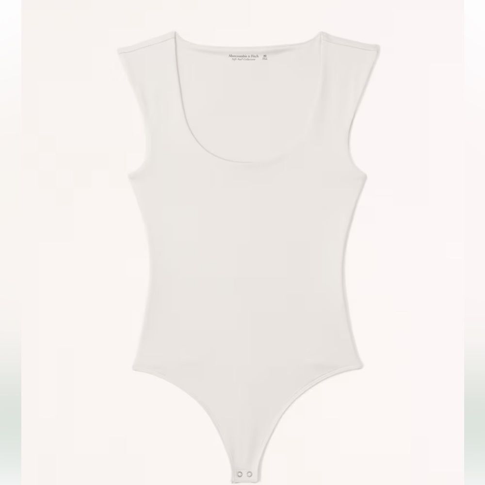 Abercrombie & Fitch Sleek Seamless Fabric Cap Sleeve Bodysuit S Light‎ Brown Nwt